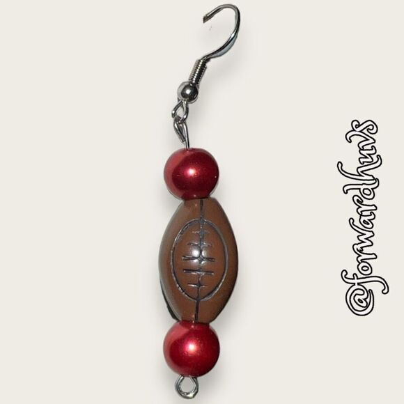 Bundle 3 for $15 NWOT Handmade Football Theme Dangle Earrings - Picture 6 of 8